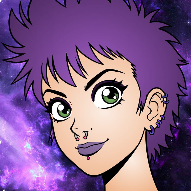 punk girl face with piercings