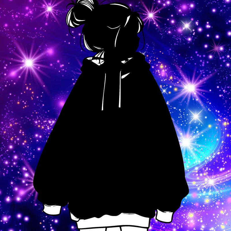 realistic girl with a oversized sweatshirt on and a bun