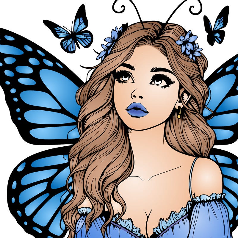butterfly fairy realistic girl