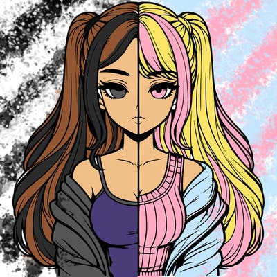 realistic girl split