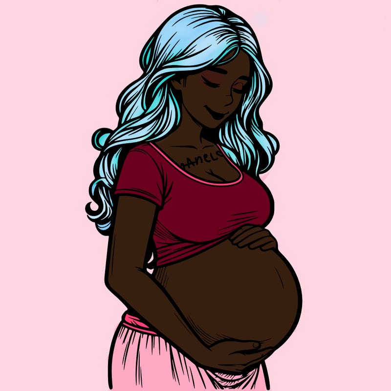 woman heavily pregnant realistic