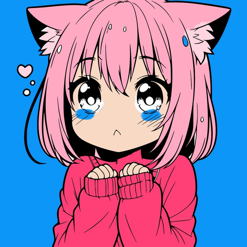 shy anime catgirl