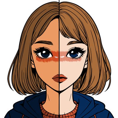 split realistic girl