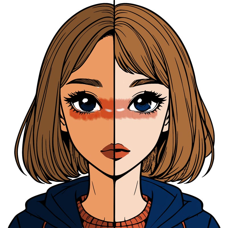 split realistic girl