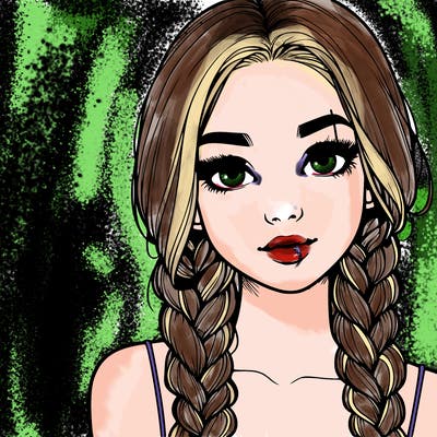 realistic girl with braids