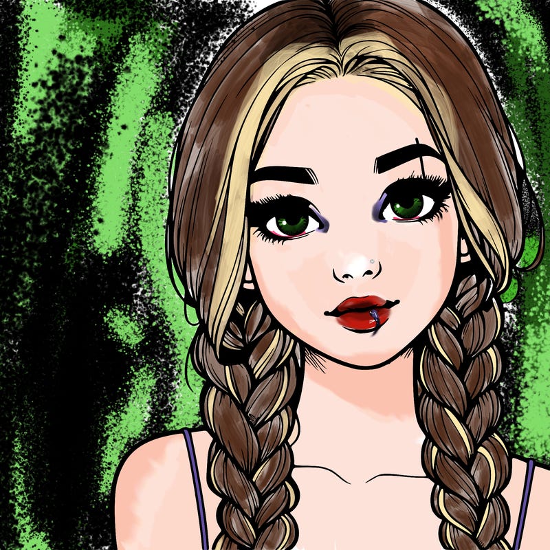 realistic girl with braids