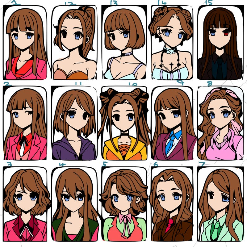 girls that look diffrent anime