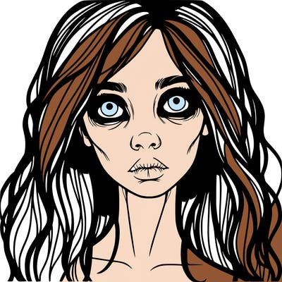 scary beautiful realistic girl