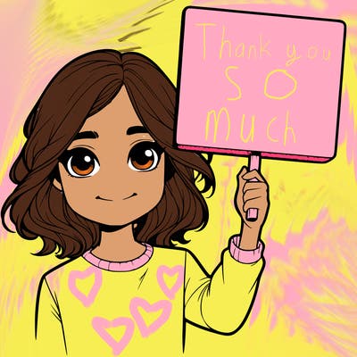 realistic girl holding up a sign