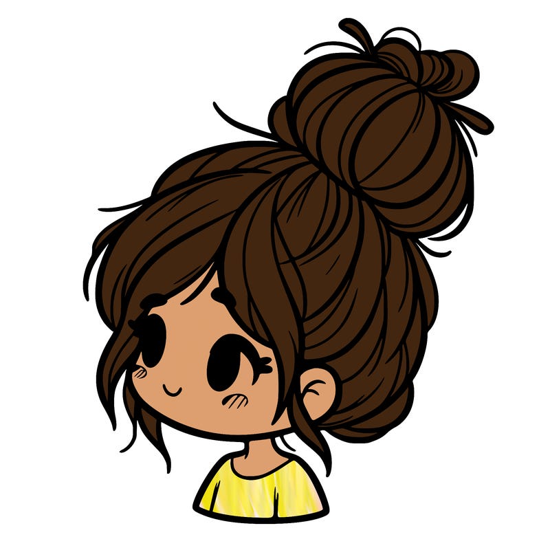 girl with messy bun