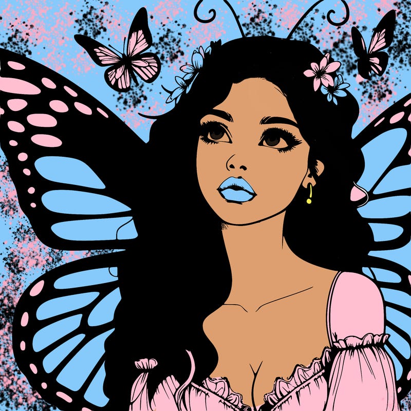 butterfly fairy realistic girl