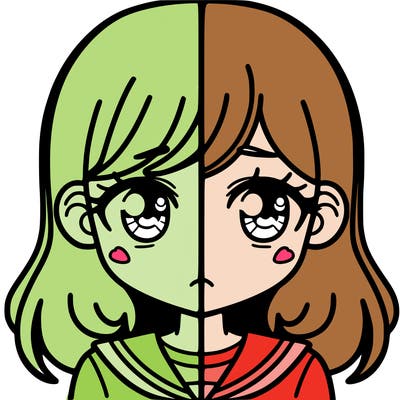 a split of a girl