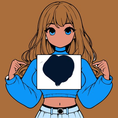 girl holding a blank sign in a long sleeve crop top