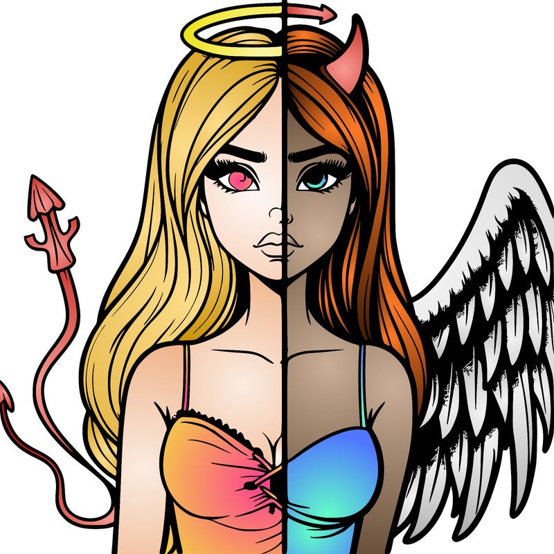 devil vs angel realistic girl