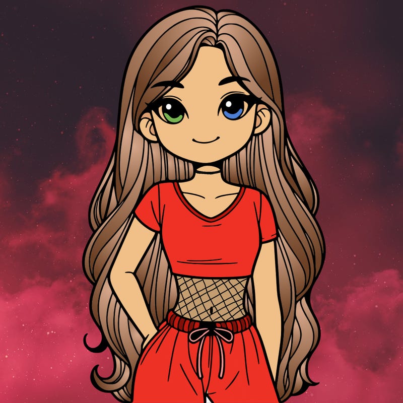 girl in a croptop with long hair