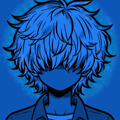 manga boy fluffy hair covering his eyes