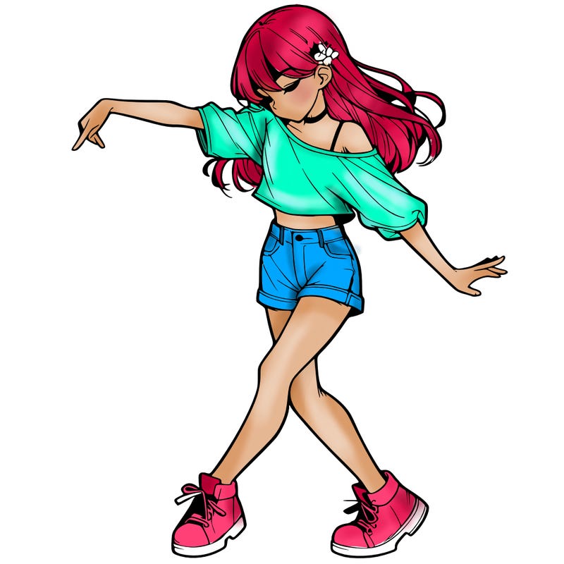 realistic girl danceing