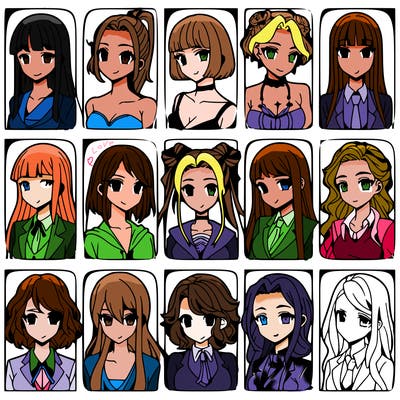 girls that look diffrent anime