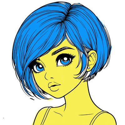 realistic girl with really short hair
