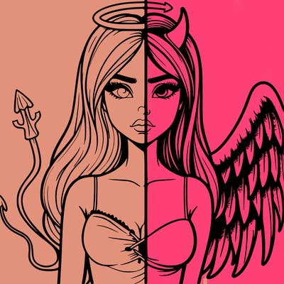 devil vs angel realistic girl