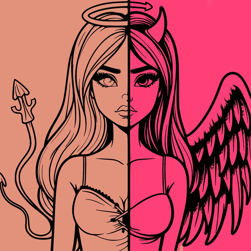 devil vs angel realistic girl