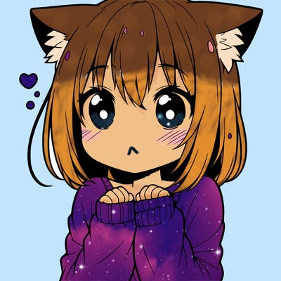 shy anime catgirl