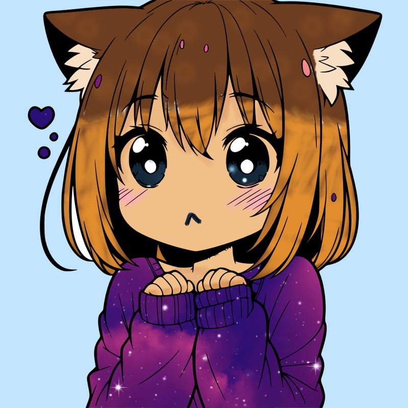 shy anime catgirl