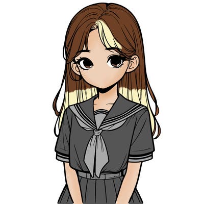 a realistic girl in a school uniform