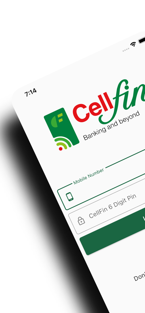 CellFin App-Anmeldeoberfläche für digitale Bankdienstleistungen der Islami Bank