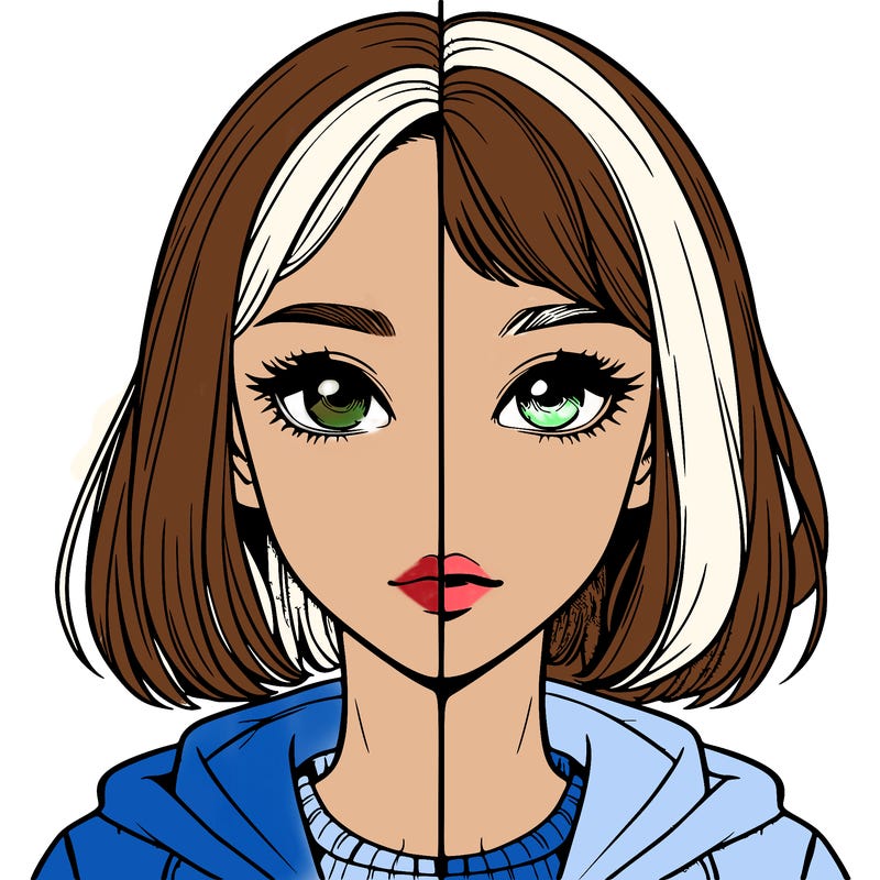 split realistic girl