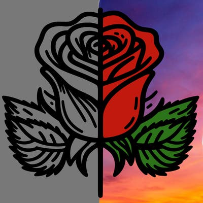 rose split down middle