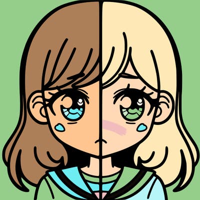 a split of a girl