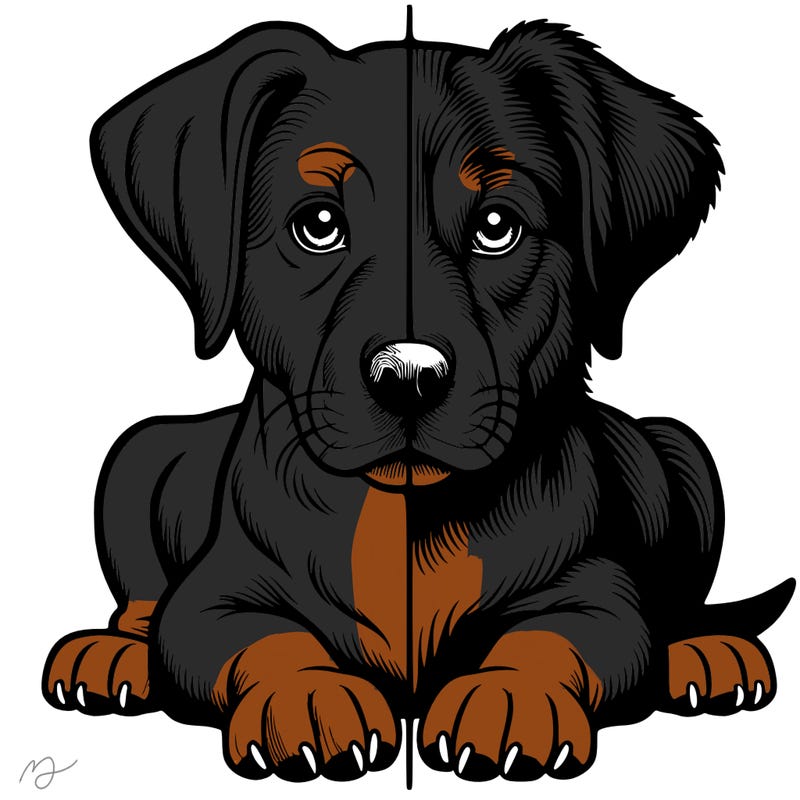 realistic dog split picture