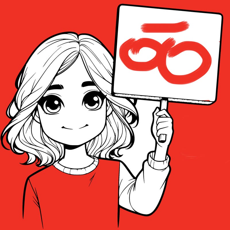 realistic girl holding up a sign