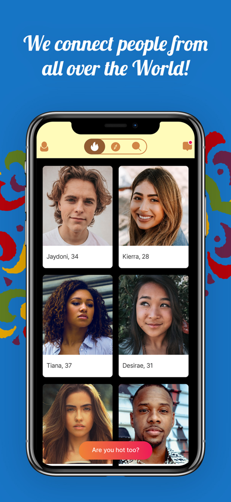 Caribbean Singles Meet: Dating - Mobile screen showing a grid of diverse user profiles on the Caribbean Singles Meet dating app