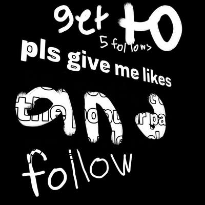 text saying " pls give me likes so i could get on the popular page please!.