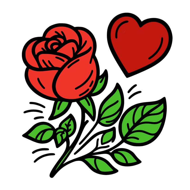 rose and heart