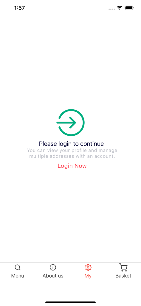 Golden Dragon Truro - Página de inicio de sesión de la aplicación móvil Golden Dragon Truro