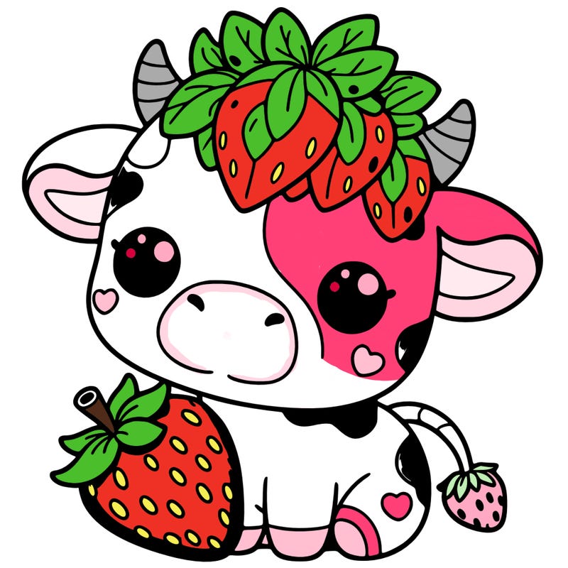 cute strawberry cow