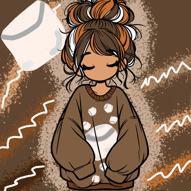 girl with baggy sweatshirt and messy bun