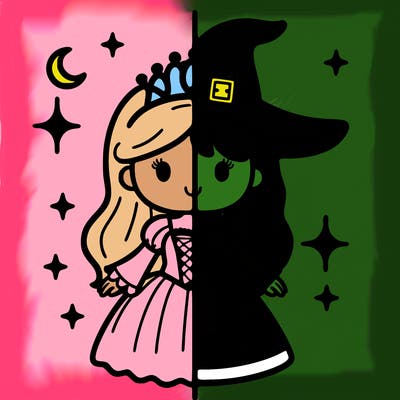 split princess and witch