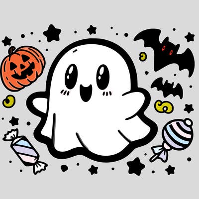 halloween cute little ghost