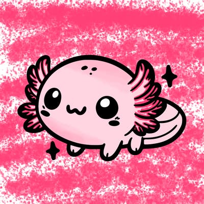 cute easy baby axolotl