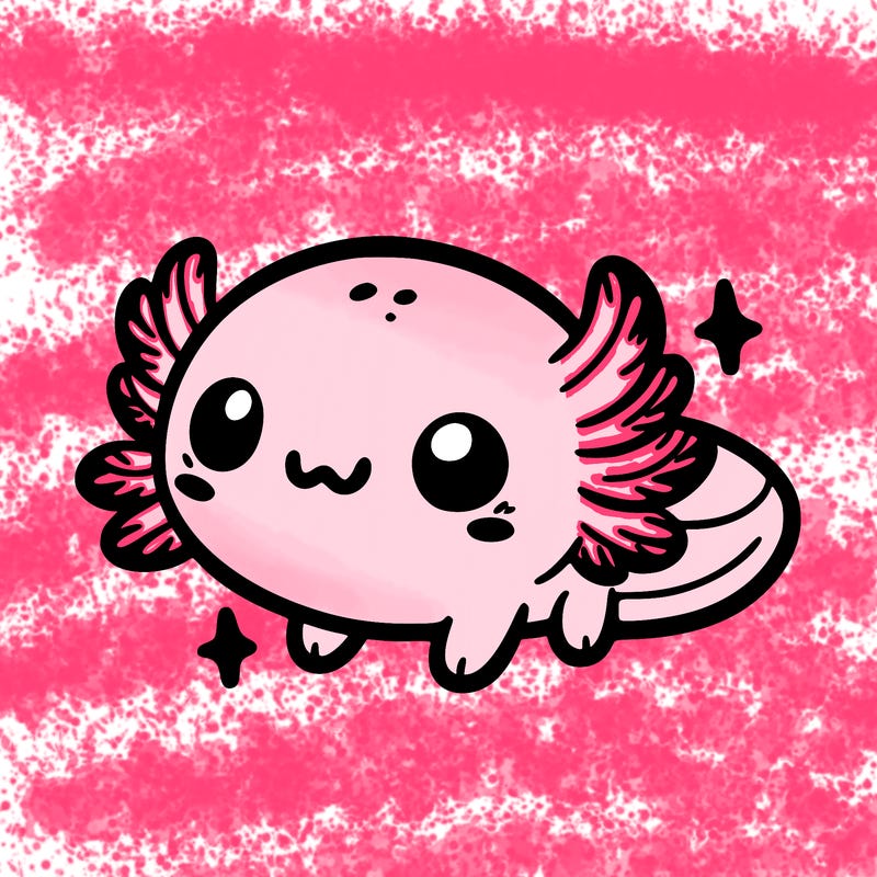 cute easy baby axolotl