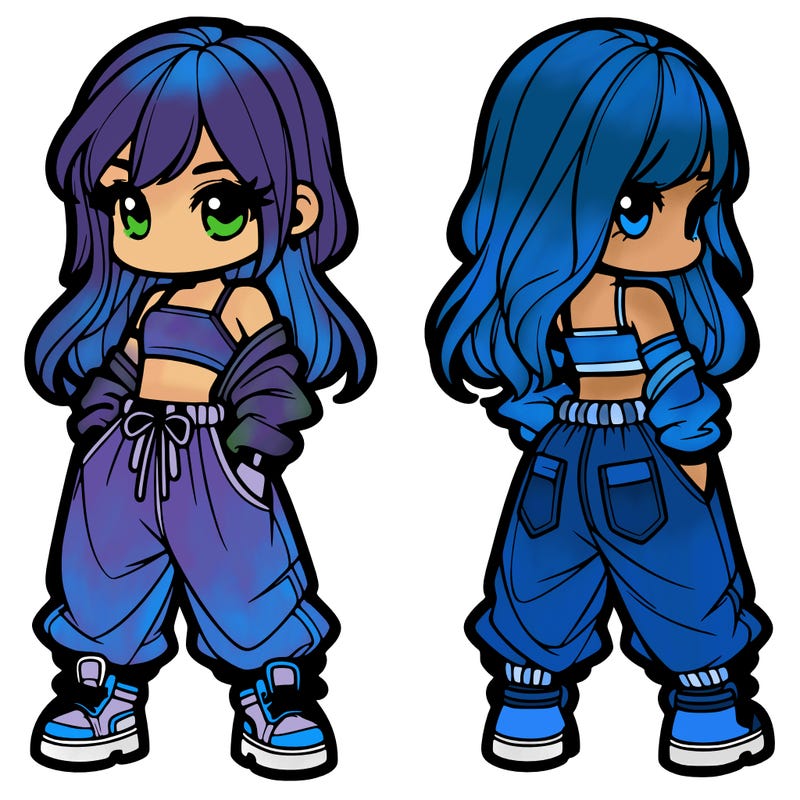 girl in crop top and baggy pants