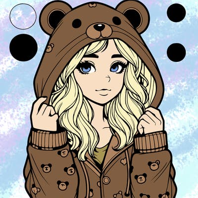 realistic girl in a animal pjs hoodie