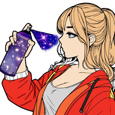 a realistic girl spray, painting