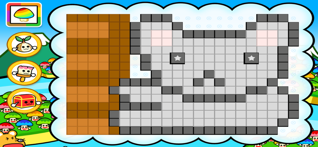 Thumbtack Painter Plus - Un diseño de koala creado con azulejos cuadrados en un tablero digital de clavijas