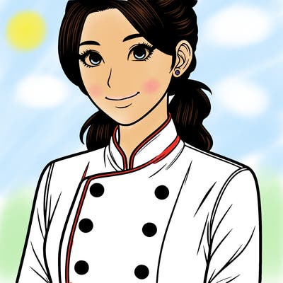 realistic asian woman cuisine chef