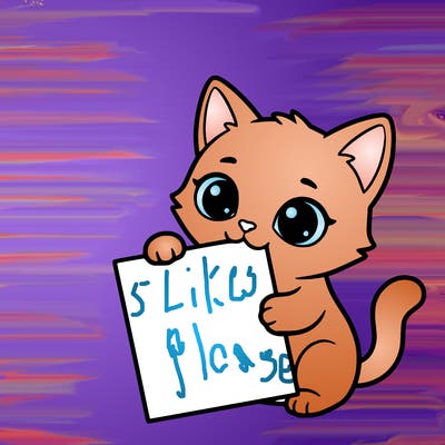 a small cat with a blank sheet of paper in its hand. the cat is sooooooo cute!